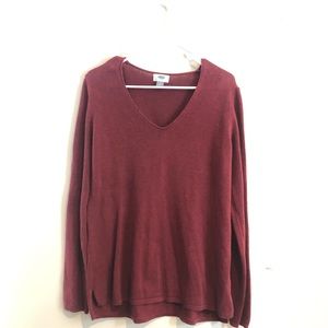 Old navy v neck sweater/ burgundy/L